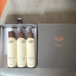 UGG Sheepskin Care Kit with Cream and Brown Bottles used once